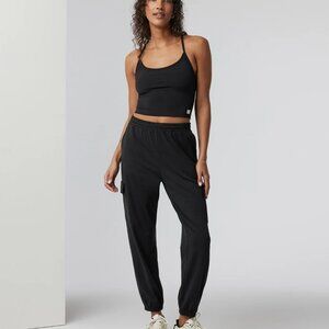 Excellent Vuori Black Heather Dreamknit Boyfriend Cargo Joggers - Size S